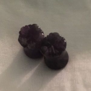 Amethyst flower plugs 8mm 0g